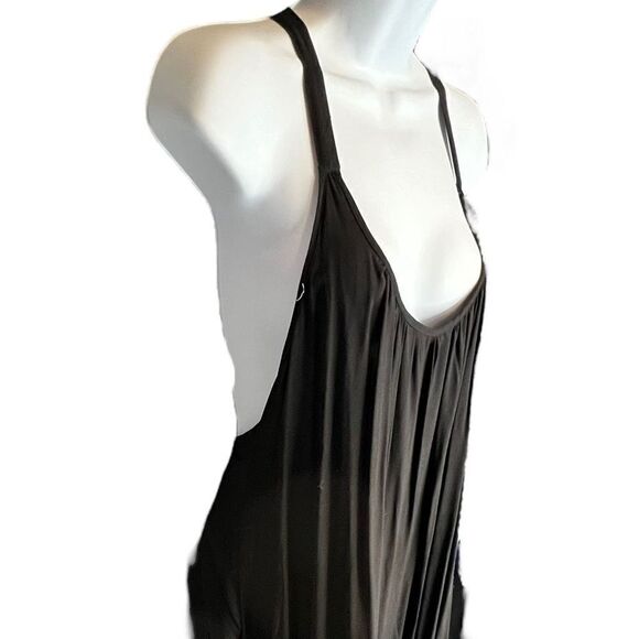 Tysa Women's Scoop Neck Criss Cross Back Pleated Leigh Maxi Dress Black Sz 1 NWT - Picture 5 of 11